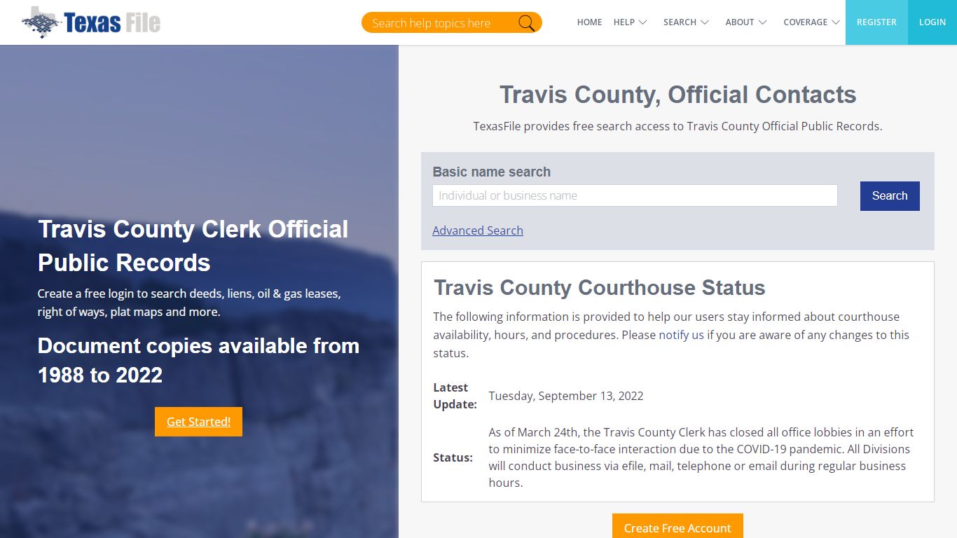 Travis County Clerk Official Public Records | TexasFile